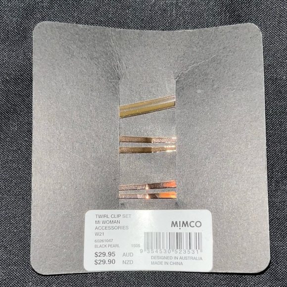 Mimco Hair Clip Set (3-piece) Black Pearl - Picture 3 of 3